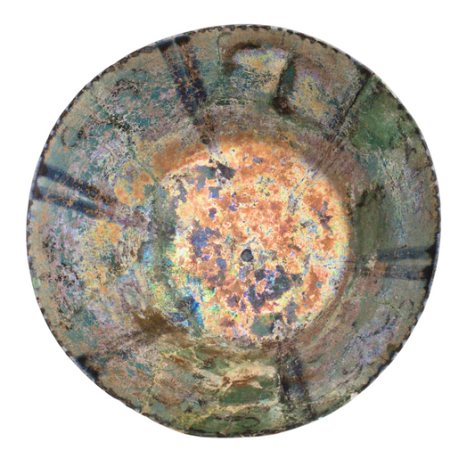 Ancient Nishapur Turquoise Glazed Pottery Bowl