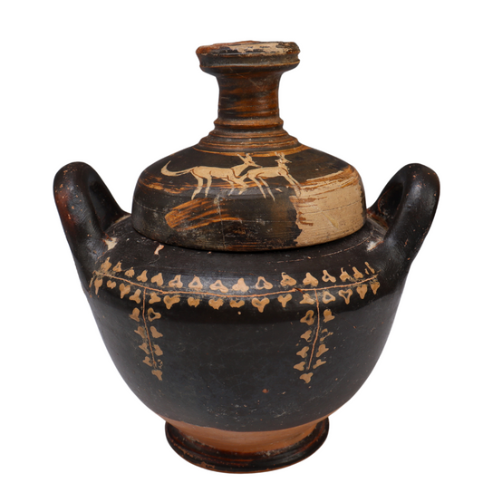 Greek Lidded Lebes Gamikos w/ Pair of Dogs