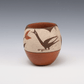 Antique Miniature Zia Roadrunner Pottery Olla